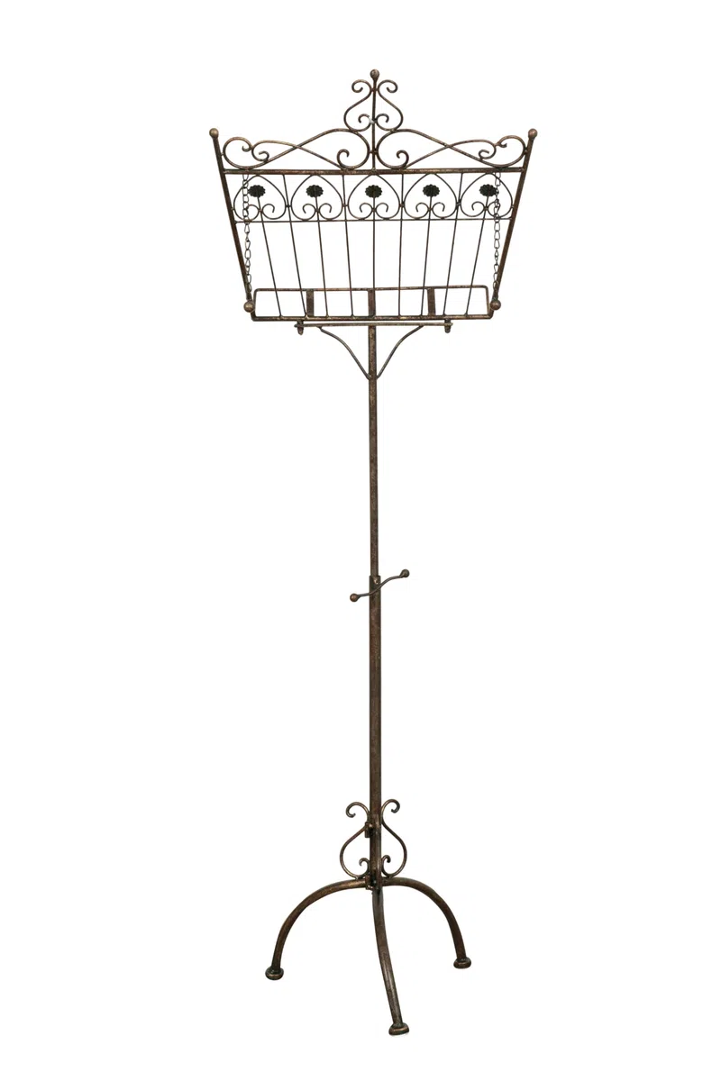 Biscottini Leggio Porta Menu - Leggio Musicale in Ferro battuto da Pavimento L46xPR32xH90-170 - Cavalletto Espositore Pubblicitario Pieghevole - Portamenu Ristorante - Leggio per Libri da Tavolo