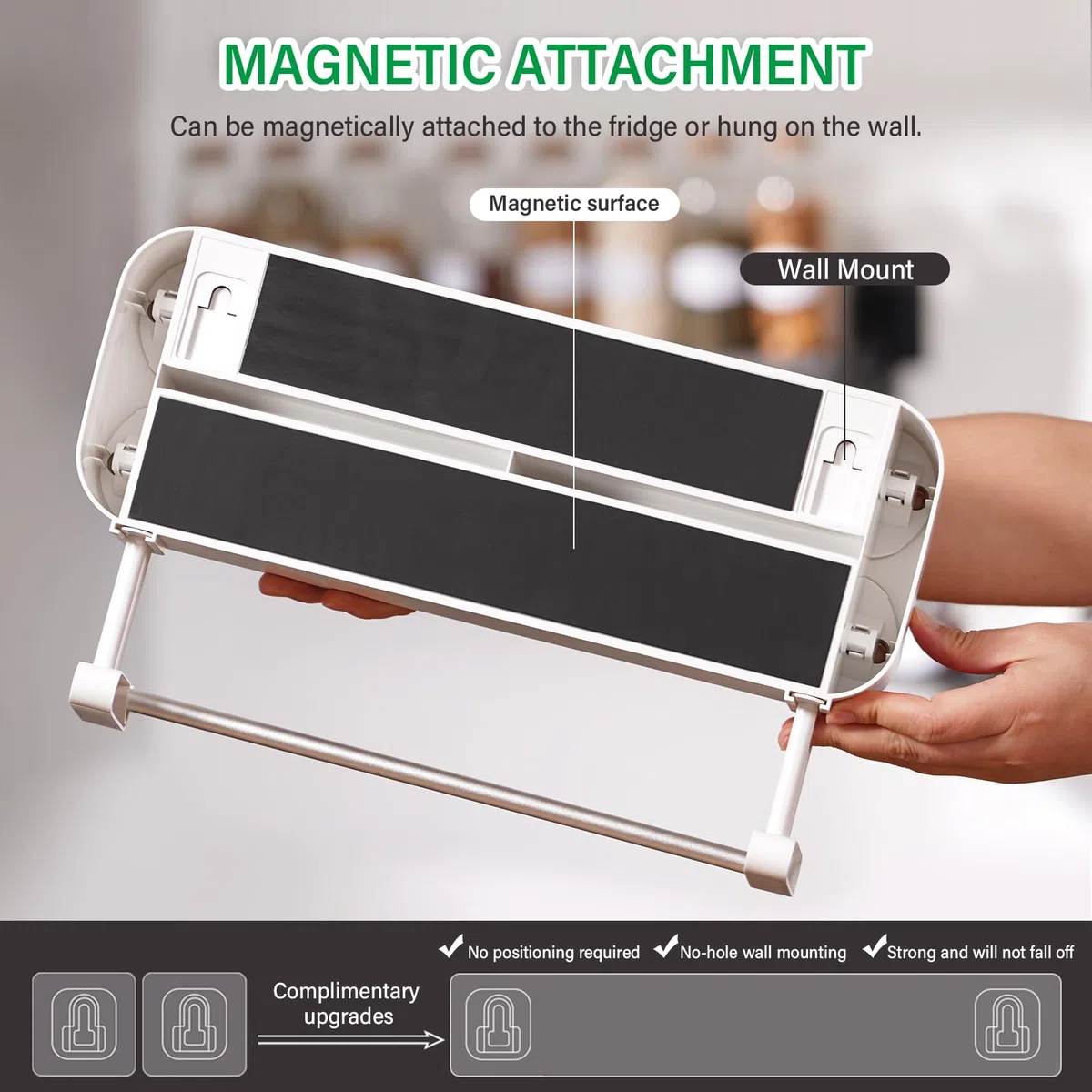 Distributore di Pellicola con Taglierino 3 in 1 Dispenser Universale per Pellicole e Portarotolo da Cucina Dispenser di Pellicola Trasparente per la Cucina Salvafreschezza