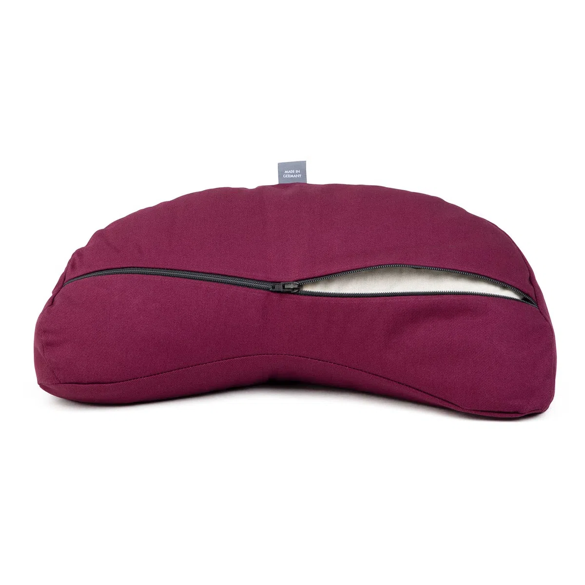 Bodhi Yogi MOND ECO - Cuscino da meditazione a mezzaluna, 100% cotone biologico, a forma di mezzaluna con ripieno di grano saraceno, per yoga e meditazione