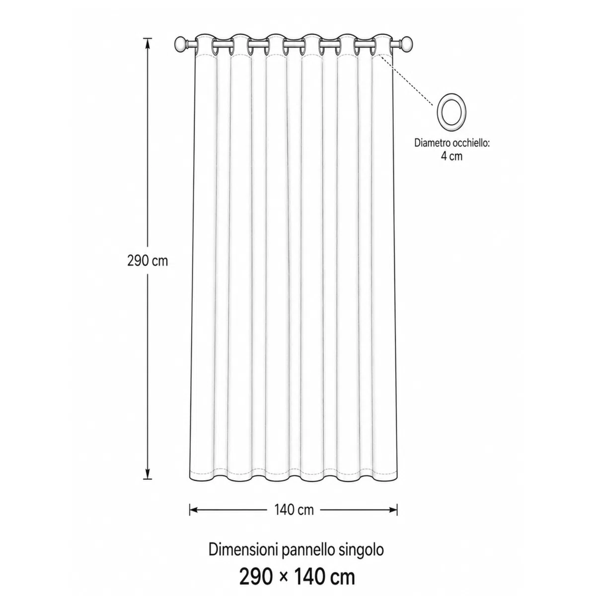 VKZ Tende Semitrasparenti Effetto Lino con Occhielli, Set da 2 Pannelli, Tende per Interni Soggiorno Camera da Letto Cucina, 140 x 290 cm,Beige