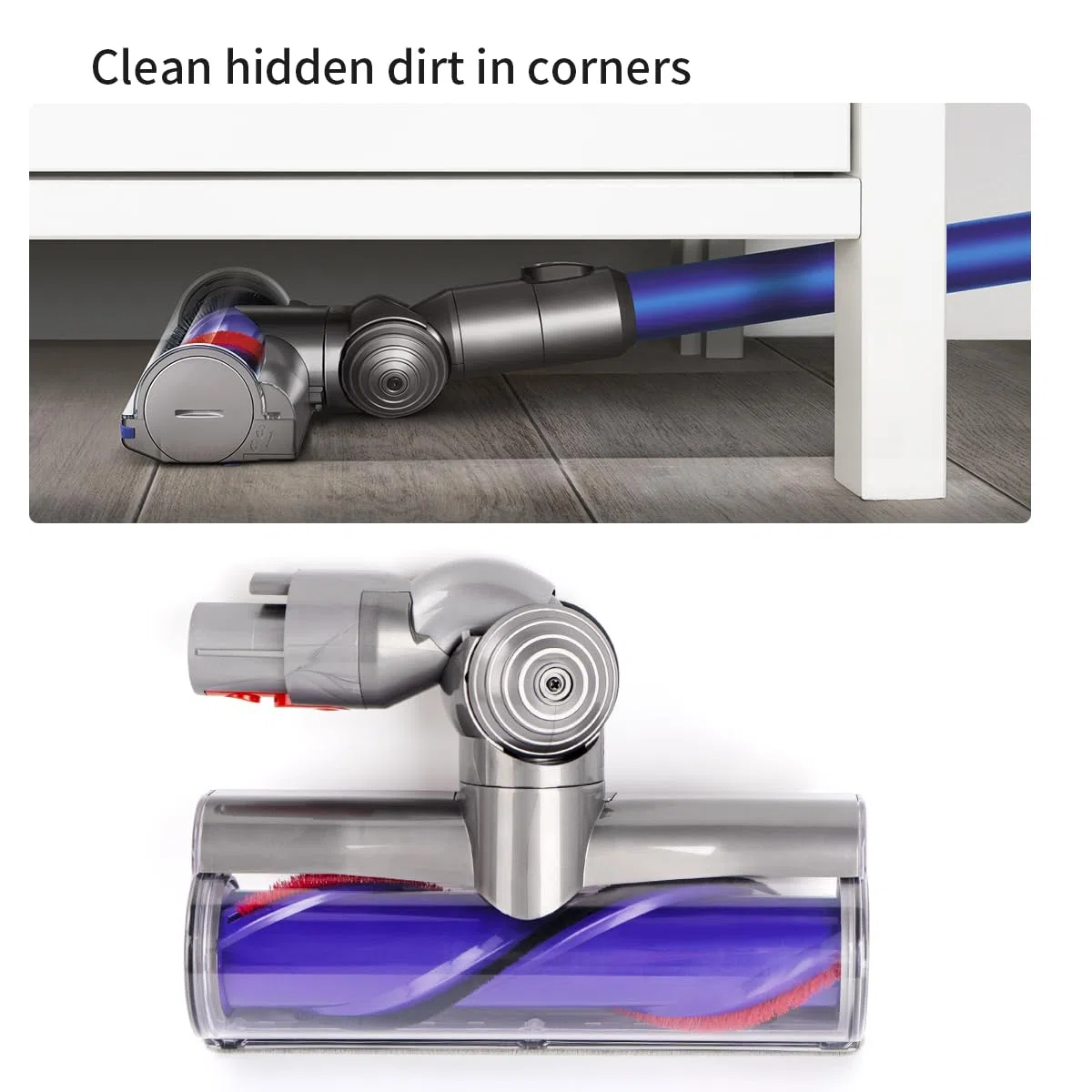 Spazzola Elettrica compatibile per Dyson v7 v8 v10 v11 v15, Parti di Ricambio Testina con Azionamento Diretta, Spazzola per Pavimenti, Accessorio per Spazzola Turbo con Fissaggio Rapido per
