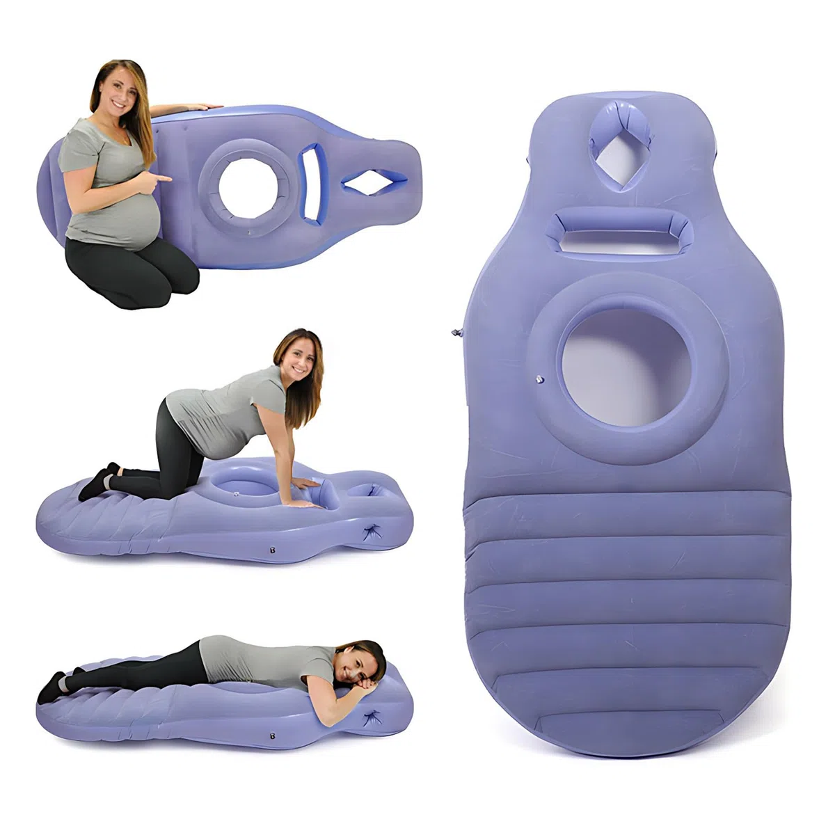 Cuscino Gonfiabile Per La Gravidanza, Cuscino Per Maternità Con Foro Per La Pancia, Per Un Supporto Ottimale Durante Il Sonno, Supporto Per Il Pancione, Blau