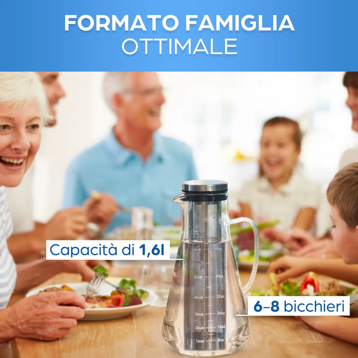 ORINKO® Caraffa Vetro - Brocca in Vetro con Tappo per Acqua, Design Elegante per Tisane e Spritz - Caraffa Acqua Vetro con Coperchio per Frigo - Brocche Ideali per Ogni Occasione