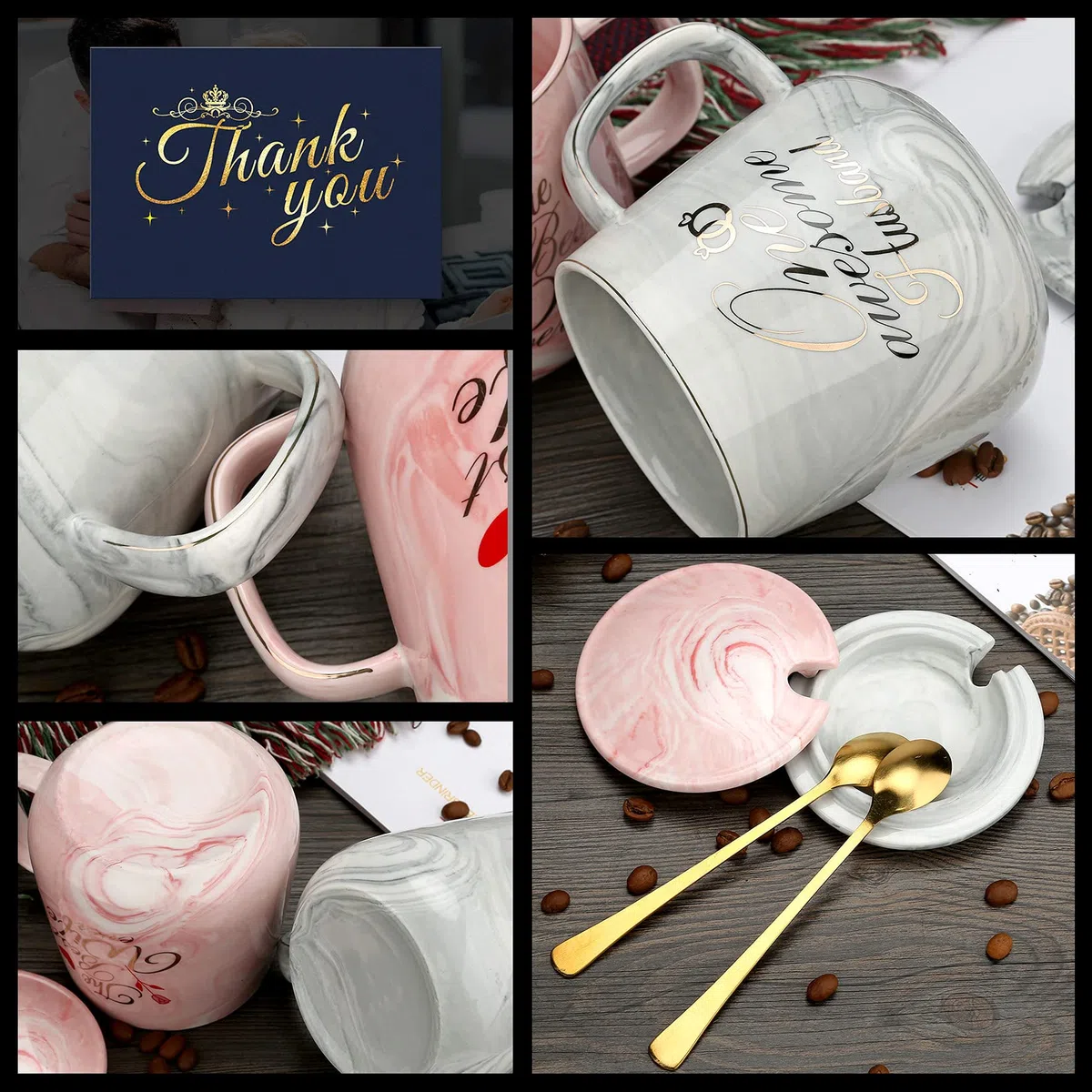 Sovyime One Awesome Husband, The Best Wife Set Regalo Tazzine Caffè - Regalo Matrimonio Fidanzamento per Coppia - Idea per Amanti Amici Genitori Inaugurazione Della Casa - 13 oz