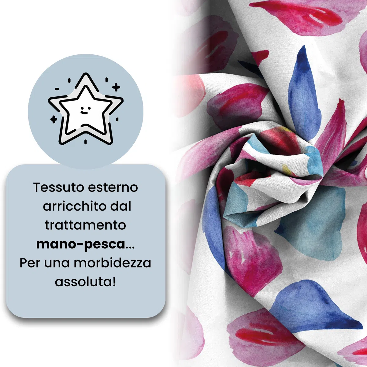 Trapuntino Estivo Linea FANTASY Made in Italy Copriletto Stampato in Morbida Microfibra - Trapunta Primavera Estate Mezza Stagione - Petali, Singolo 170X270cm