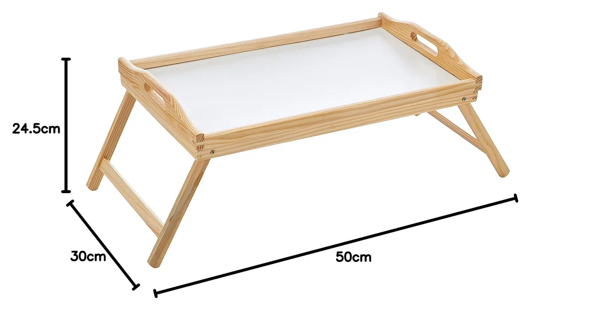 Zeller 24038 Vassoio da Letto, Legno, Beige, 50x30x24.5 cm
