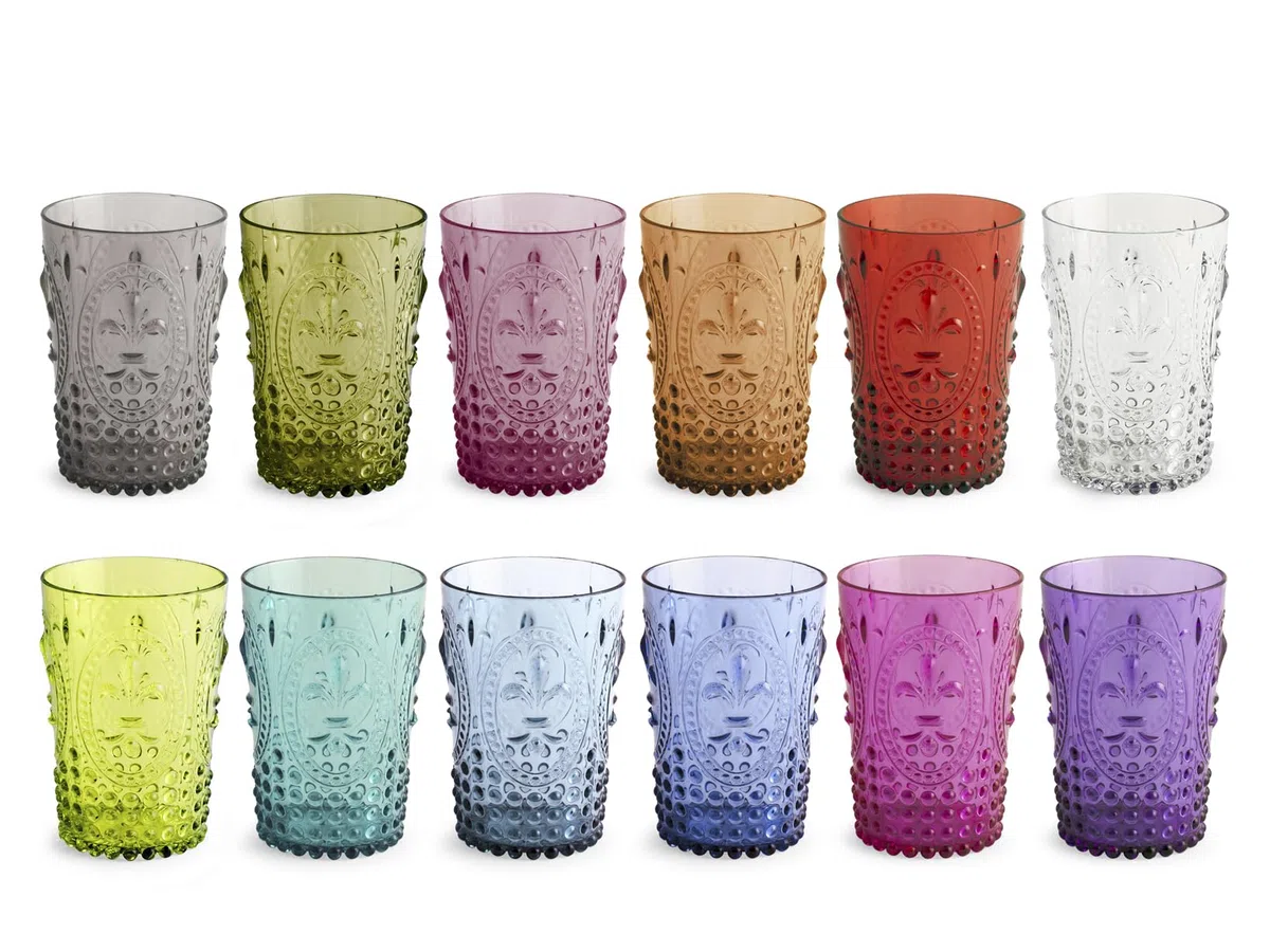 H&H Collezione Magic – Set di12 Bicchieri in Acrilico Colorato, 250 ml, Perfetti per Bordo Piscina, Terrazze, Feste All'Aperto e Camper, Resistente e Leggero, Design Elegante e Funzionale