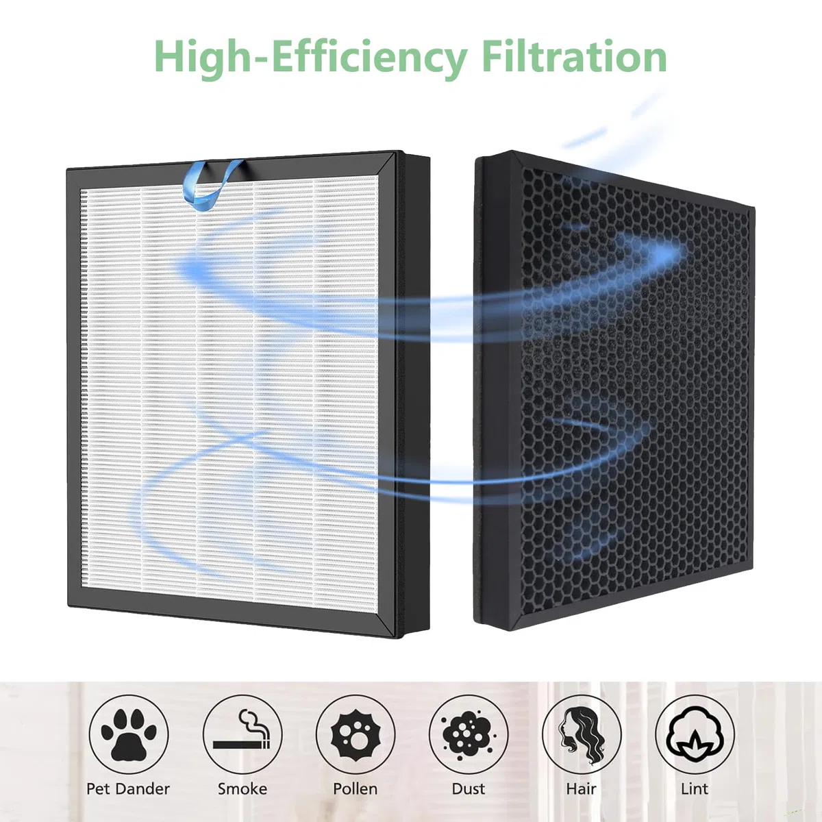 Vital 100S - Filtro di ricambio compatibile con purificatore d'aria Levoit Vital 100S 3 in 1 H13, filtro HEPA con prefiltro e filtro ai carboni attivi, 2 pezzi