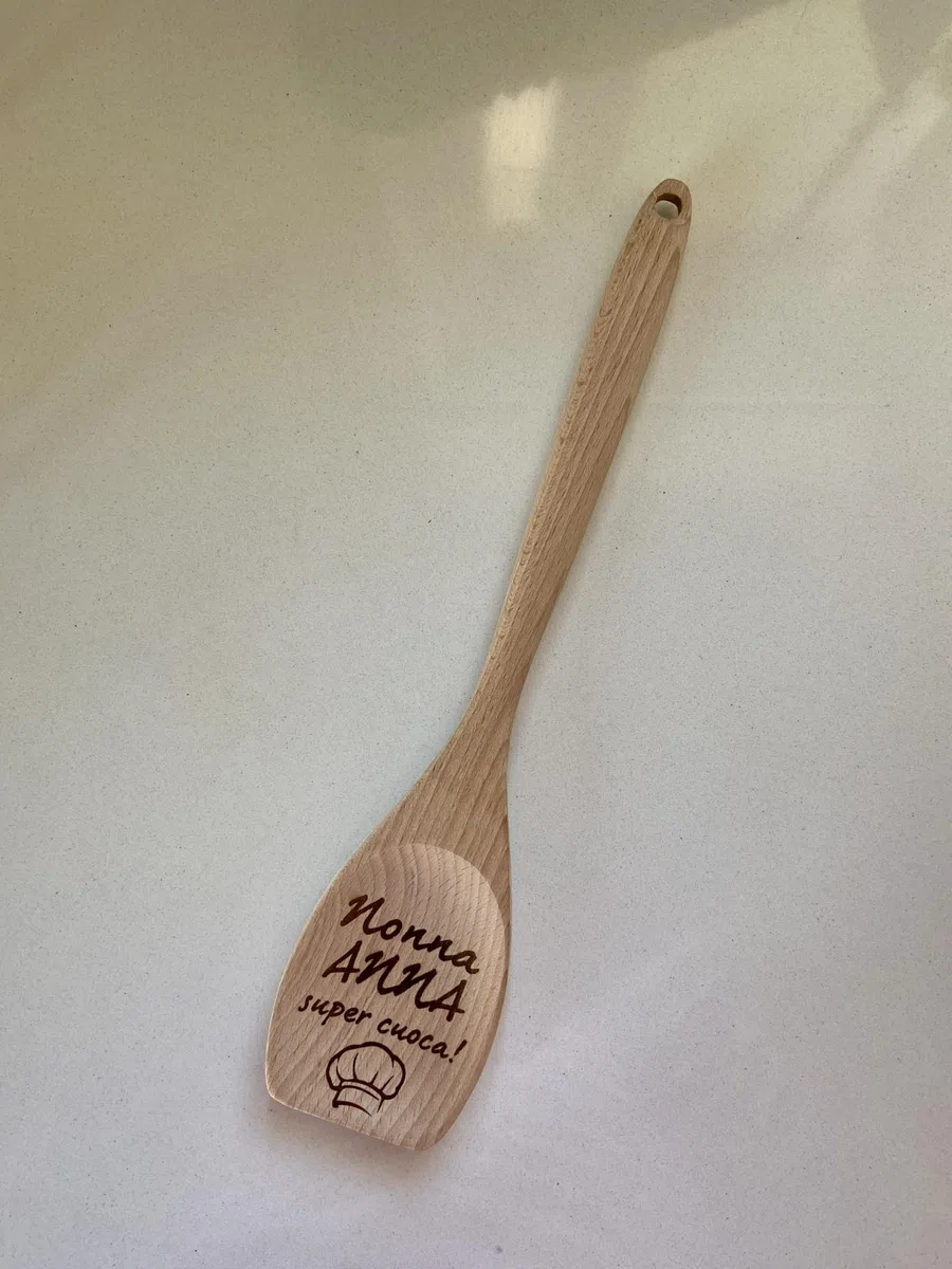 Mestolo spatola in legno personalizzato con nome- regalo personalizzato - cucina - festa nonni- mamma- papà- Natale