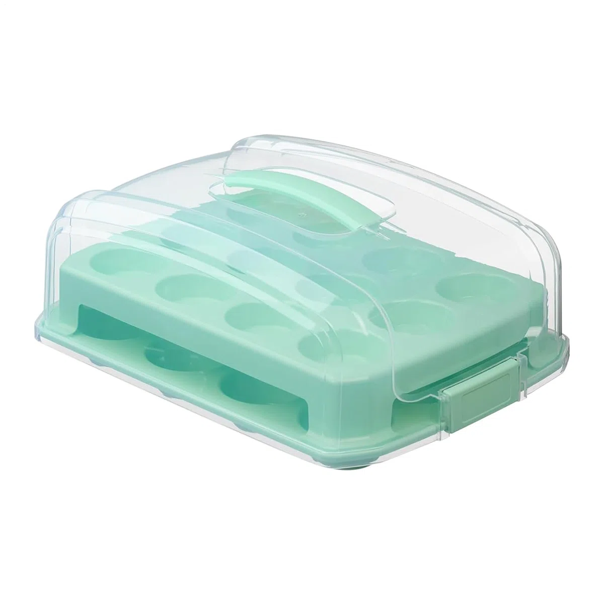 Contenitore per cupcake, contenitore per torte, organizer per alimenti, contenitore a 2 ripiani, pratico organizer adatto per muffin, torte, ideale per matrimoni, compleanni, feste, Natale, casa