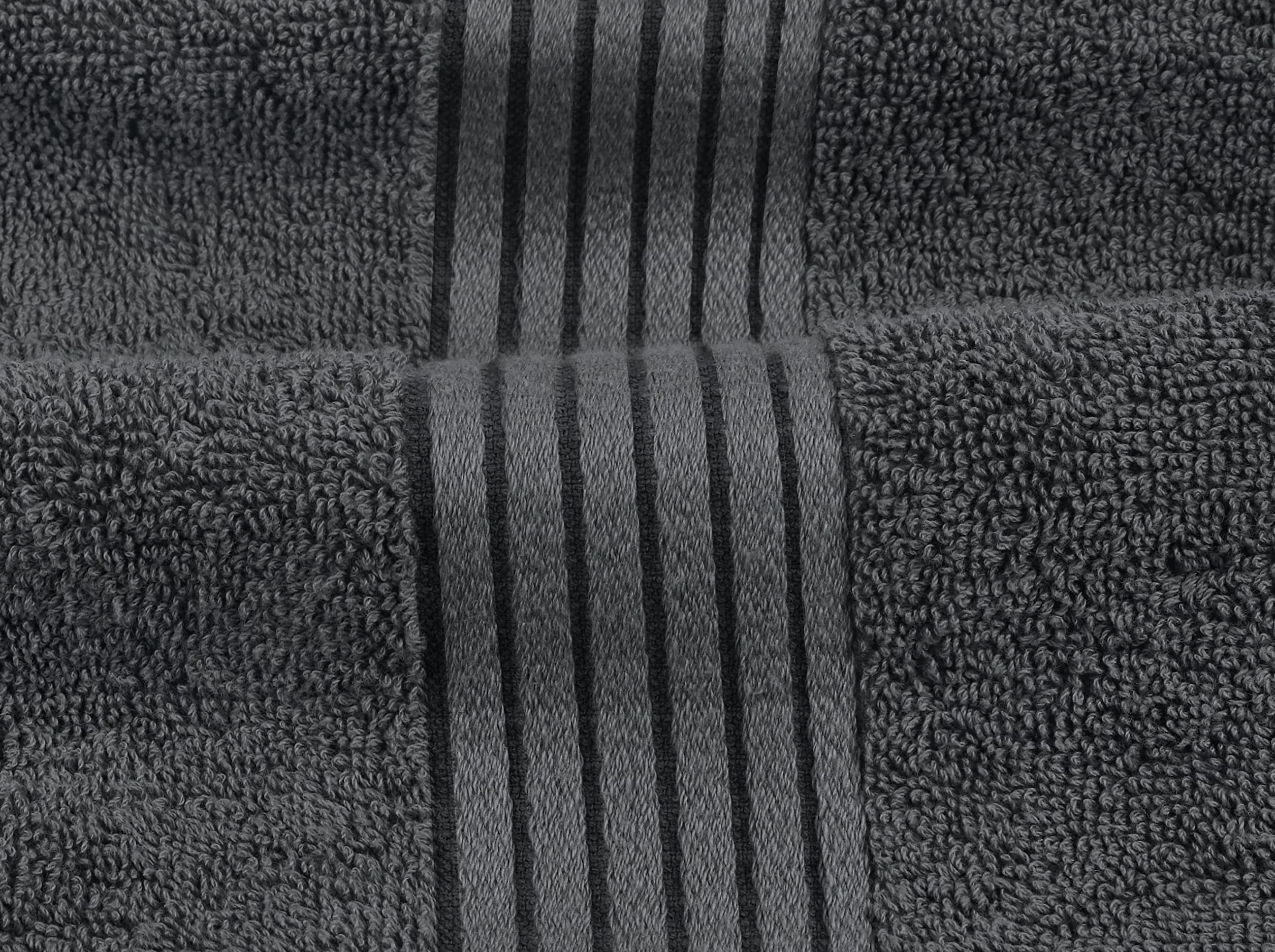 Utopia Towels Set di 8 asciugamani in cotone 100%, morbidi e assorbenti per l'uso quotidiano, 2 teli da bagno 69 x 137 cm, 2 asciugamani 41 x 71 cm, 4 salviette 30 x 30 cm (Grigio)