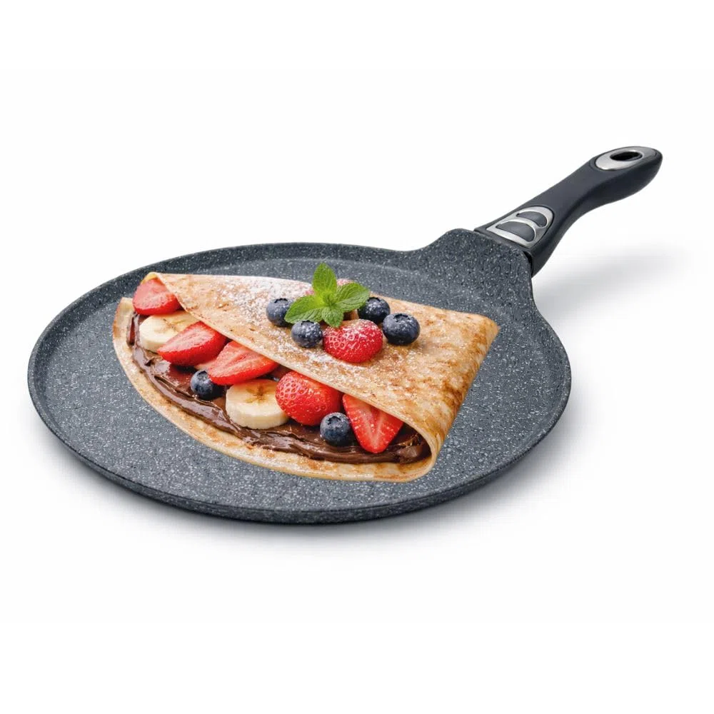 NAMAI - Padella Antiaderente 32 CM Induzione, Adatta In Lavastoviglie, Alluminio Resistente, Effetto Pietra, Padella Crepes, Adatta per Induzione (32 CM)