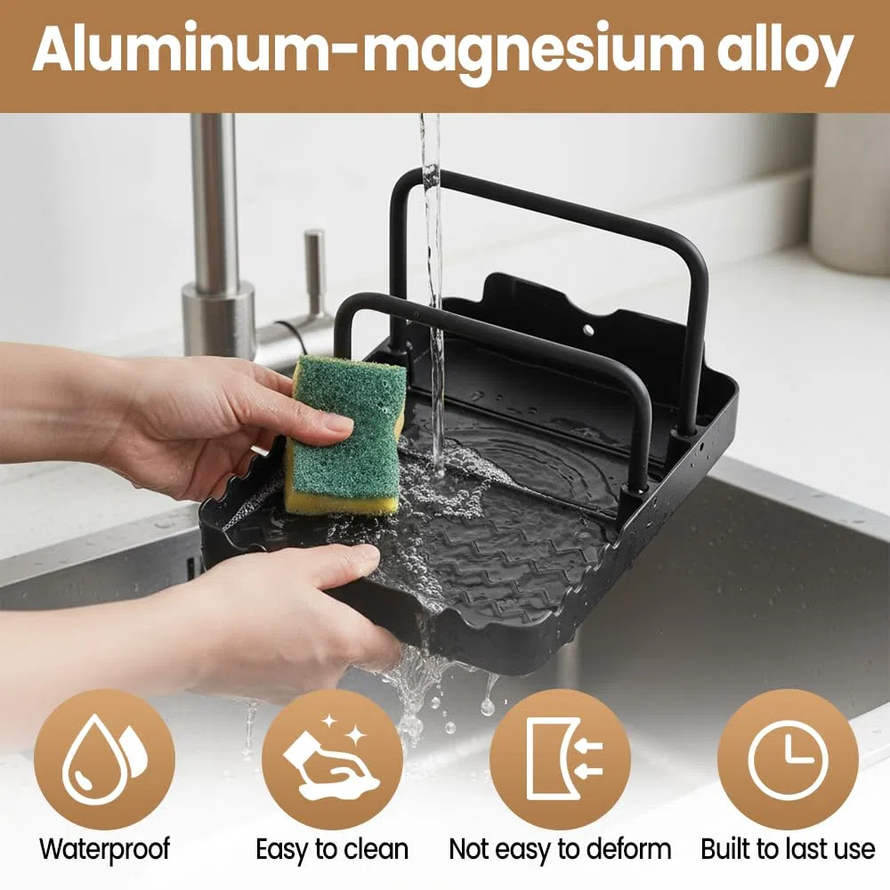 MiOYOOW Supporto per Coperchio di Pentola in Alluminio, Porta Coperchi Antiscivolo con Poggia Cucchiaio, Organizer Regolabile da Cucina per Teglie da Forno, Pentole, Piano Cottura, Barbecue