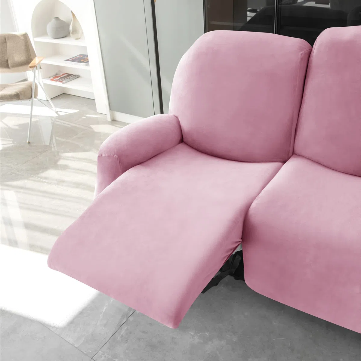 Copripoltrona relax in velluto for 2 posti, copripoltrona elasticizzata reclinabile 6 pezzi, copridivano copridivano proteggi mobili for soggiorno(Rose)