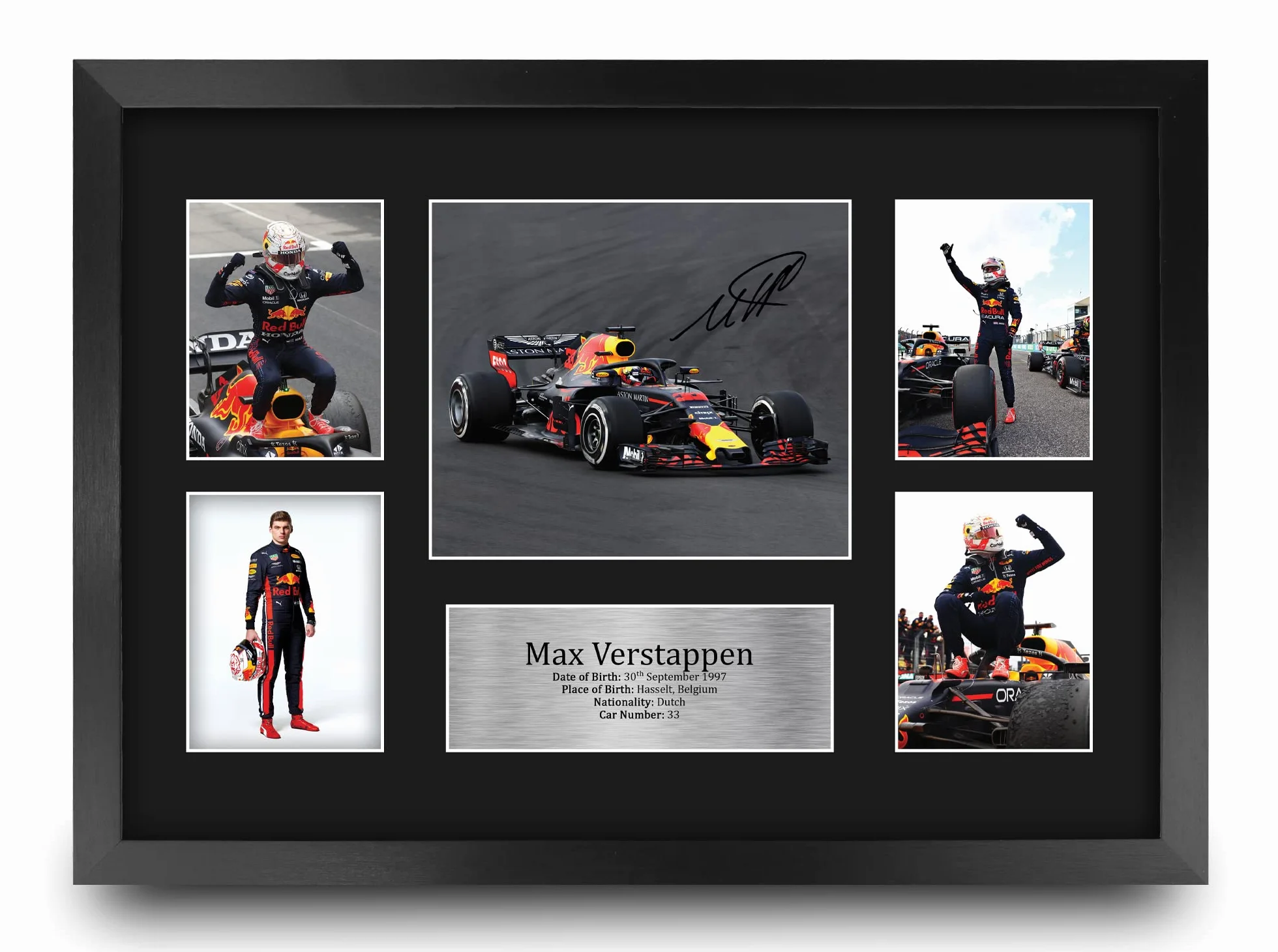 HWC Trading FR A3 Max Verstappen Gifts - Espositore con autografo stampato per fan di F1 Formula 1, formato A3