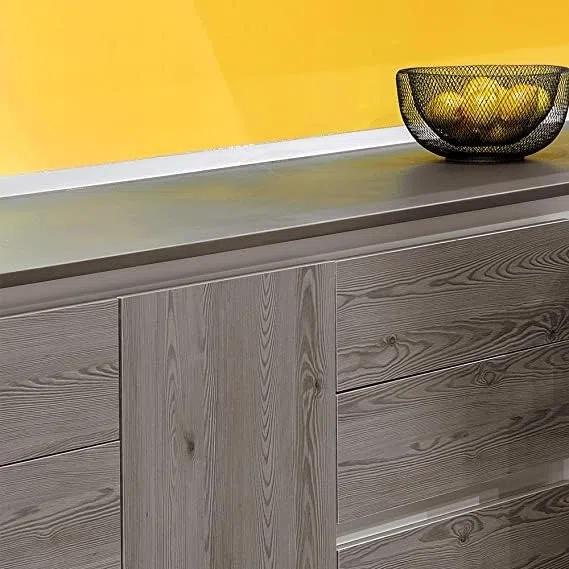 AERREGI SET ALZATINA TRIANGOLARE 2 PEZZI DA 2,35METRO TOTALE 4,7METRO | SPALLETTA PER TOP CUCINA | ALZATINA COLORE INOX COMPLETA DI ACCESSORI