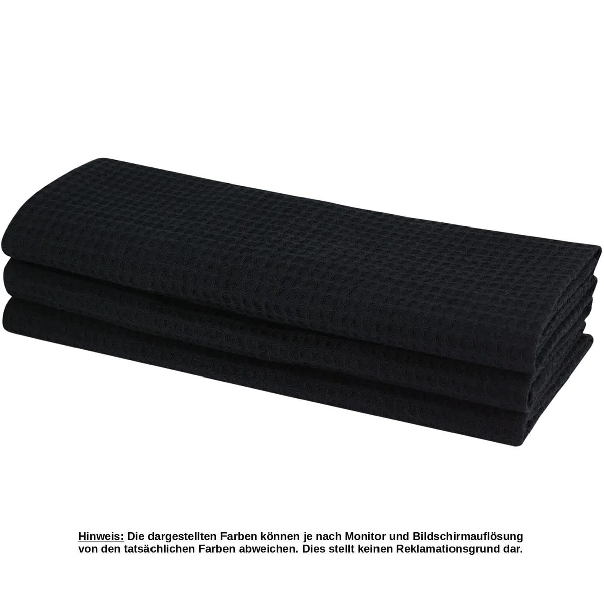 Gariella 6 strofinacci in 100% cotone a nido d'ape, colore nero