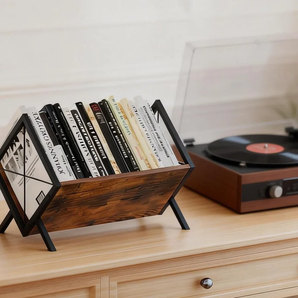 Supporto per Dischi in Vinile Porta Vinili, 80 LP Supporto per Dischi in Metallo Porta Vinile Scaffale, Organizer per Dischi in Viniles, CD, Riviste, Libri, Documenti, Espositore Vinili
