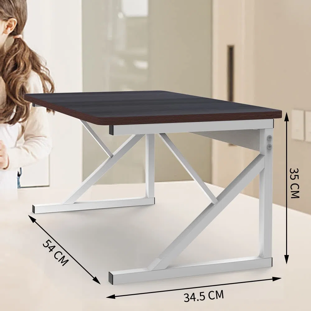 HUOLE Scaffalatura Mobile Scaffale Porta Microonde Struttura in Metallo con Ripiano in Legno MDF Organizer Mensola Porta Utensili Strumenti Cucina Design Moderno-54 * 35 * 34,5 cm-nero