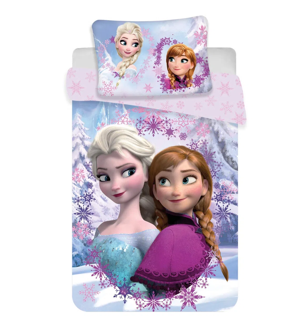 Disney Frozen Anna Elsa Lenzuola Copripiumino Set Letto Singolo e Federa 140x200 Cotone Originale Biancheria da Letto