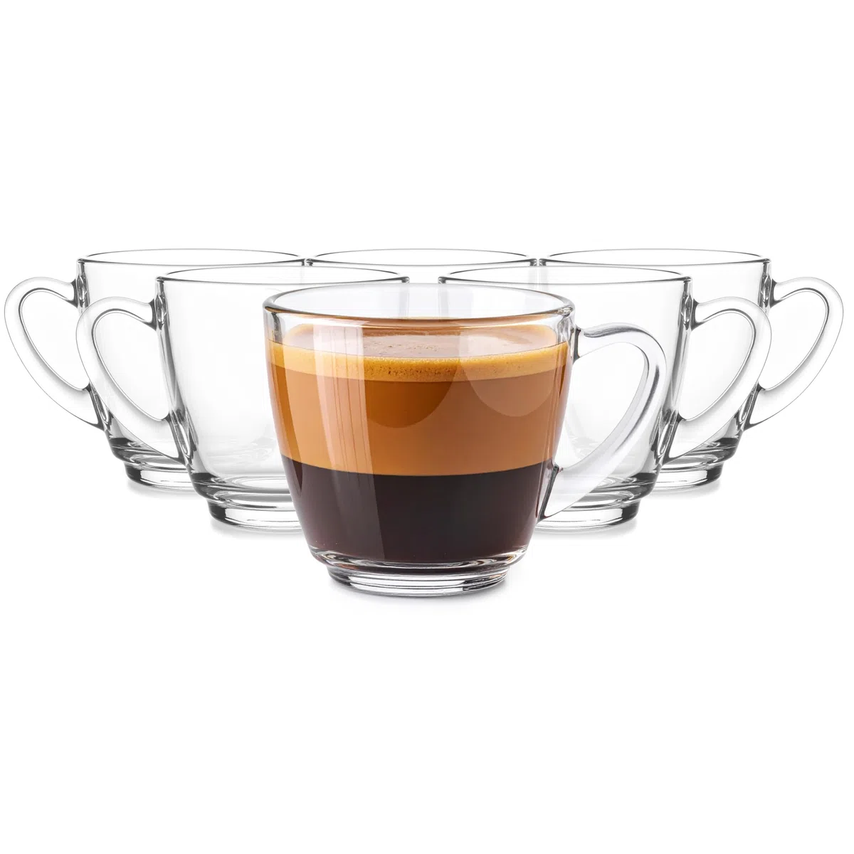 Glasmark KROSNO 1992 Set da 6 Tazze da Caffè in Vetro 360 ml Trasparente Lavabile in Lavastoviglie
