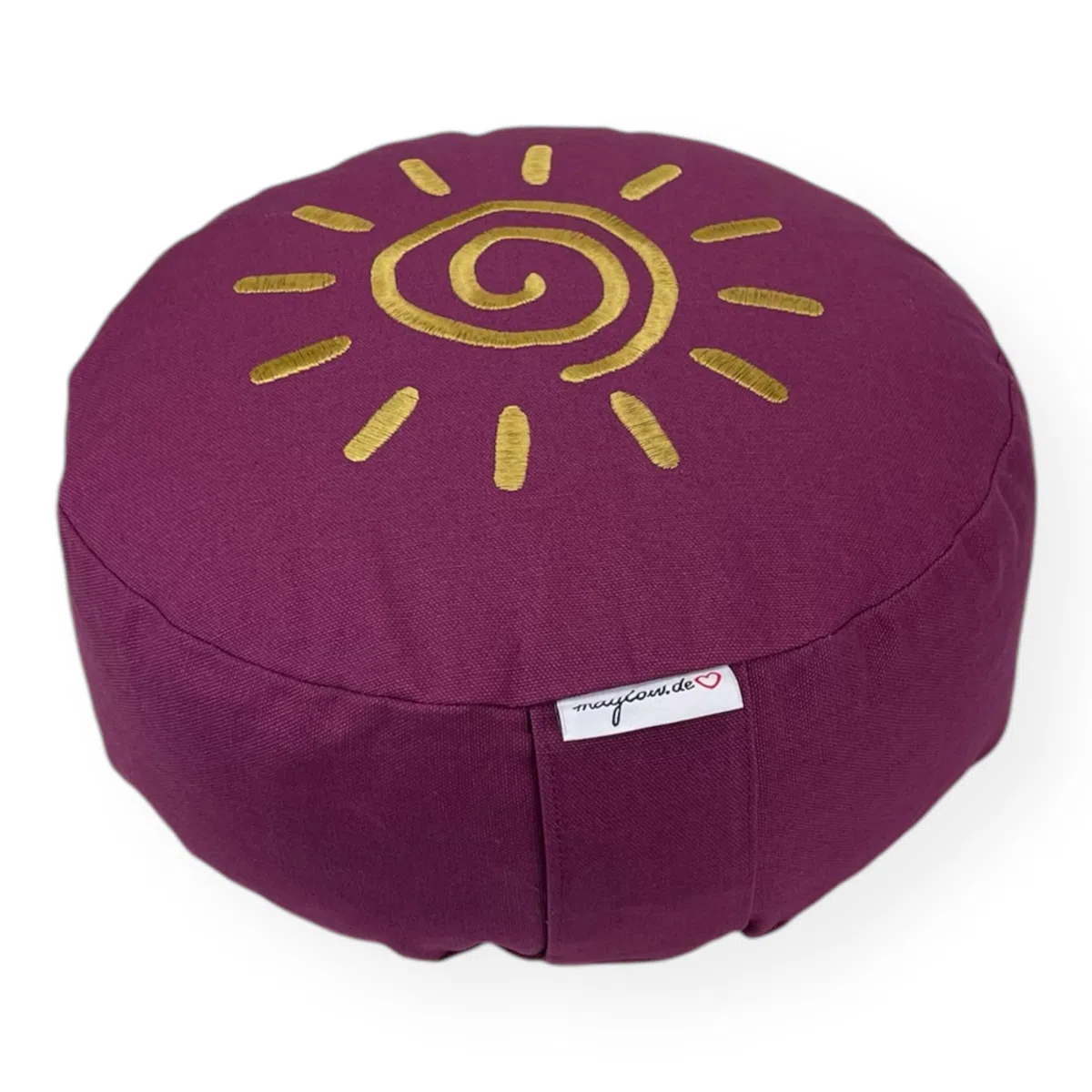 Cuscino da yoga H15 cm ricamo Shanti sole o labirinto fodera lavabile farcito di grano saraceno comodo di alta qualità personalizzato come desiderato
