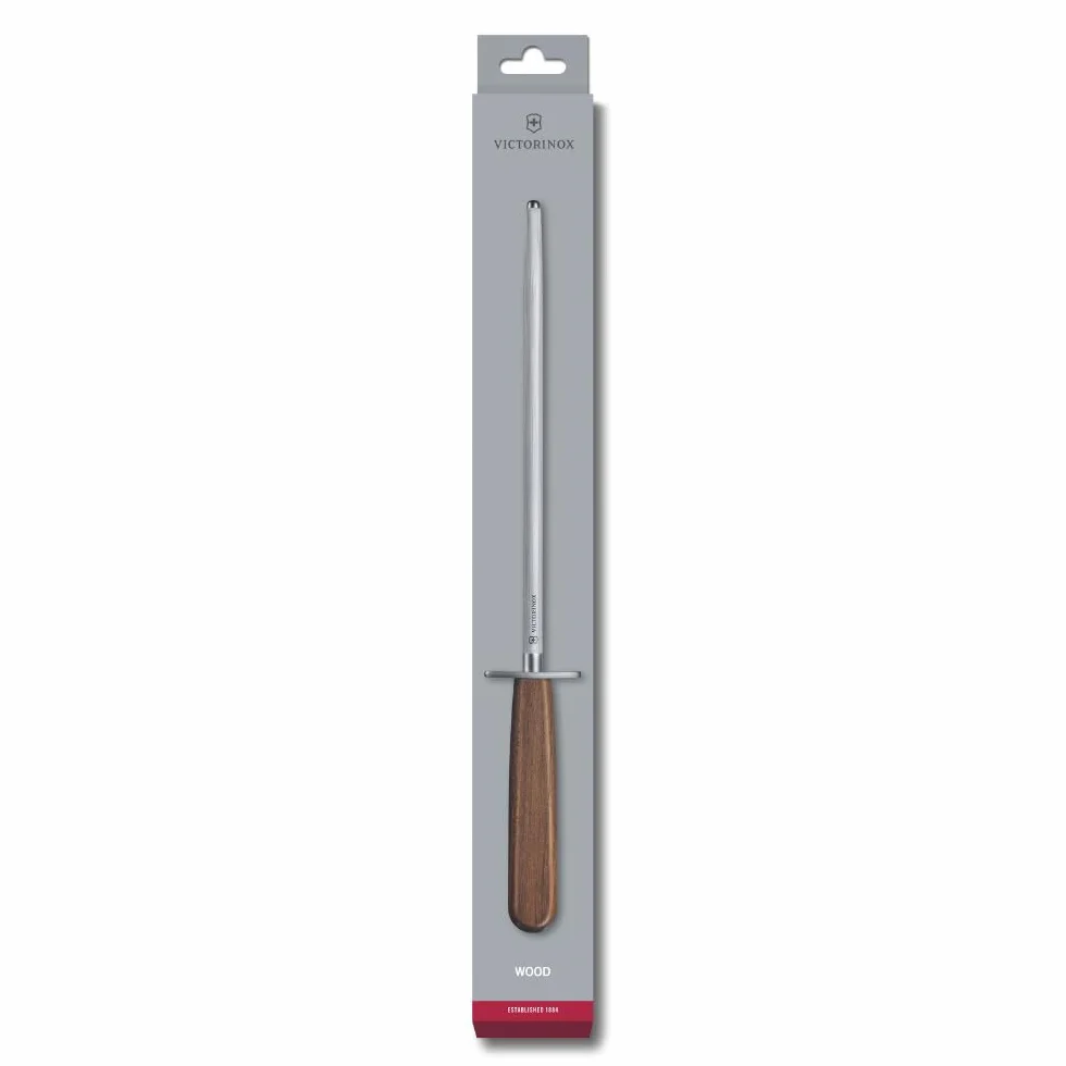 Victorinox Acciaino Wood, 23 cm, Taglio Medio-Sottile, Tondo, fino a 65 HRC, Manico in Acero