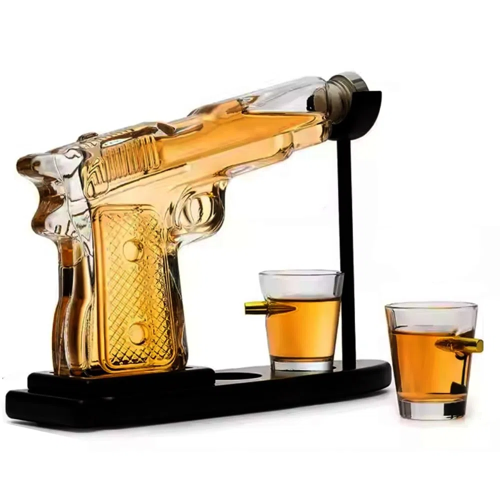 Set di decanter da uomo, regalo di compleanno unico per uomini e papà, dispenser di liquori, 230 ml, con due bicchierini da liquore, regalo per lui marito