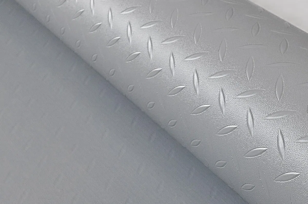 emmevi Rotolo Passatoia Copri Pavimento Gomma Pvc Ruvida Antiscivolo Tappeto Lamiera Isolante Grigia 100x200 cm