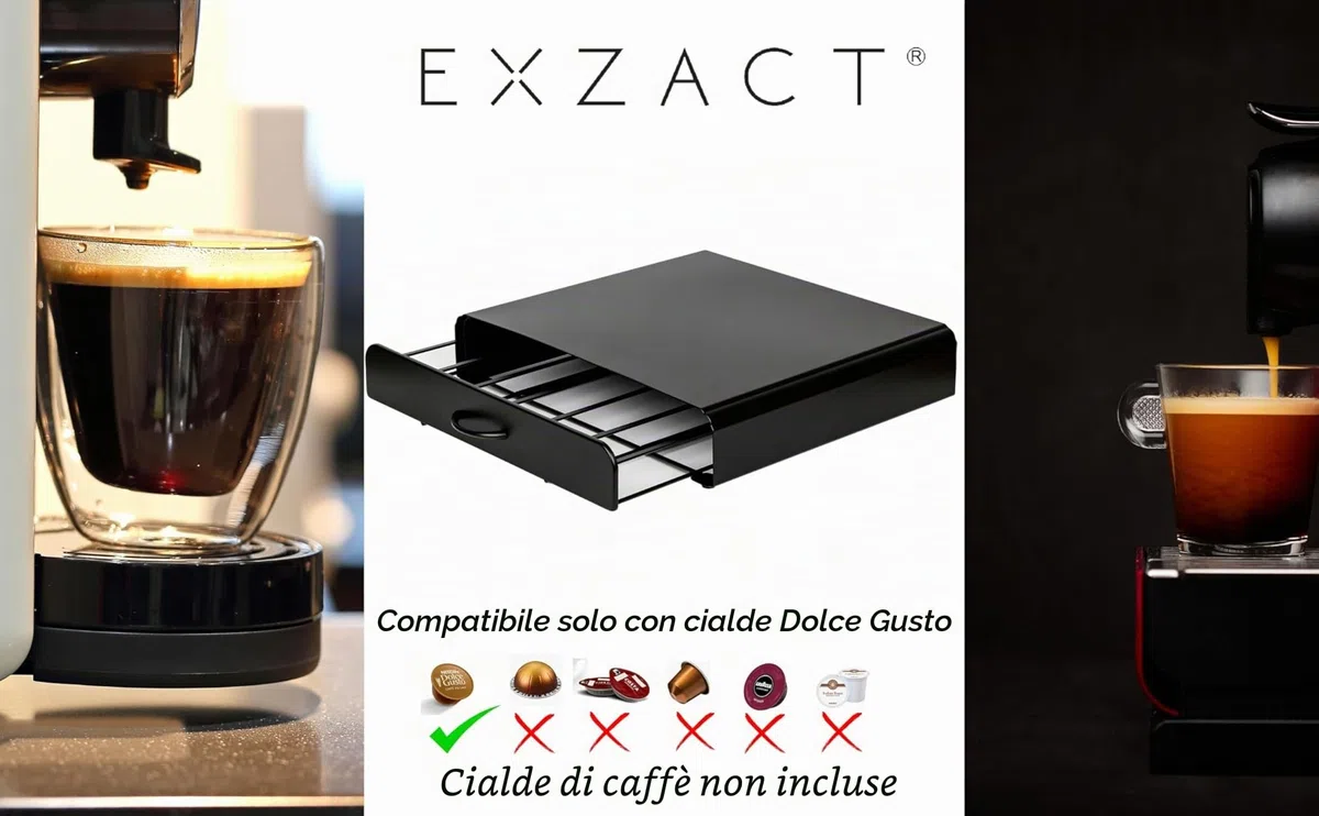 EXZACT Cassetto Capsule Caffè, Compatibile con Capsule Dolce Gusto (36pcs)