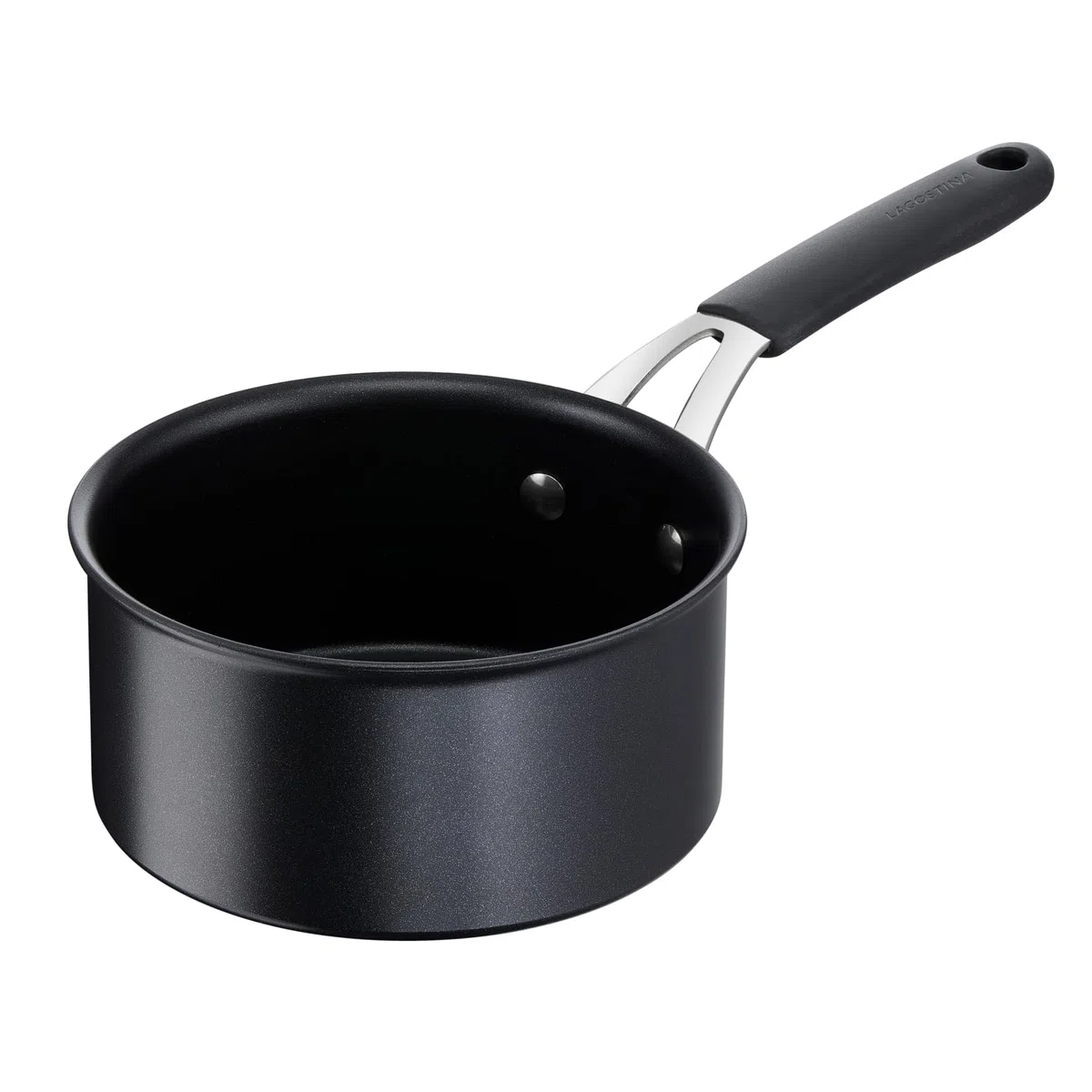 Lagostina Tempra, Casseruola Fonda a Manico Lungo 16 cm, Rivestimento Titanium Antiaderente Antigraffio e Fondo in Acciaio Inox, Manico Rivettato, per Tutte le Fonti di Calore Inclusa Induzione