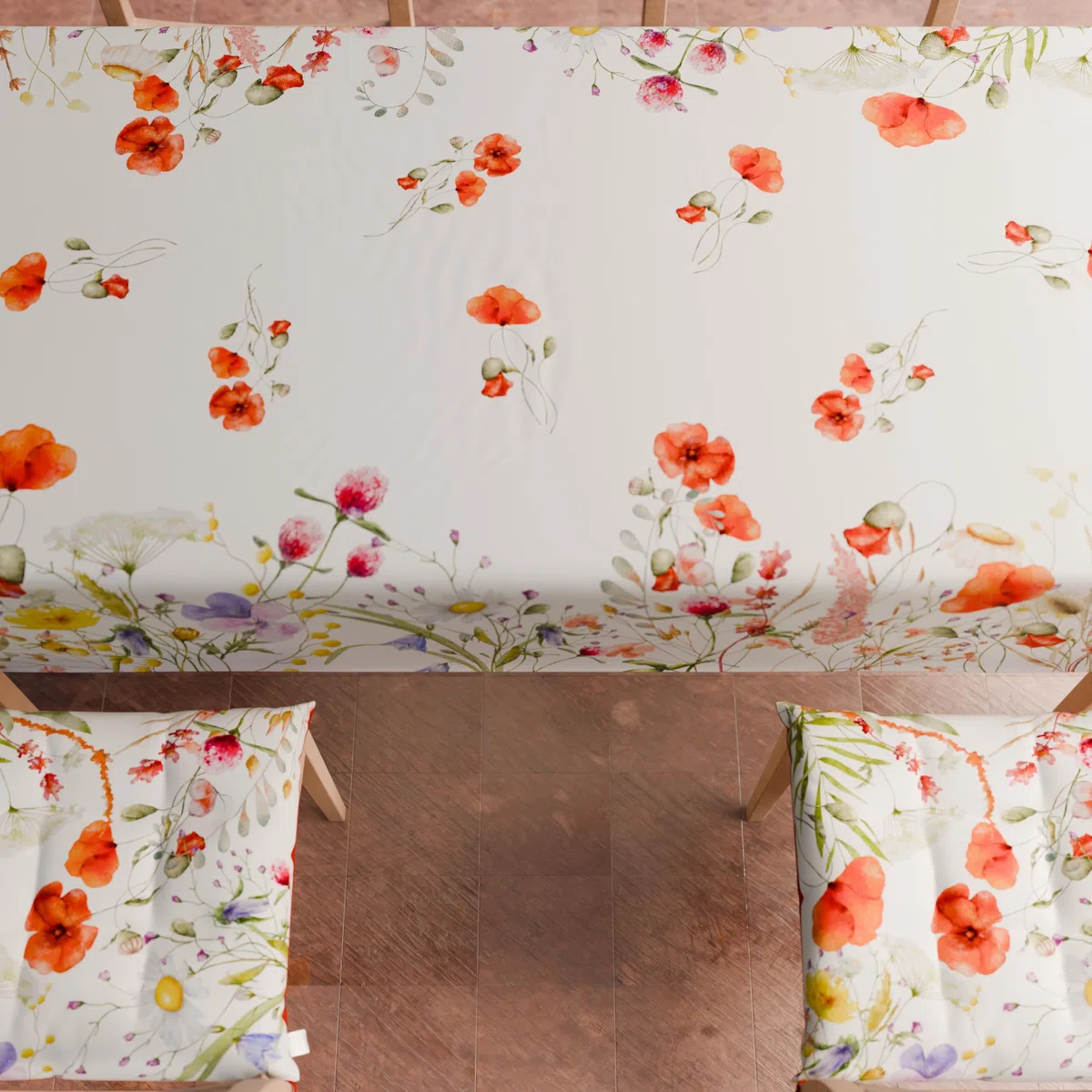 PETTI Artigiani Italiani - Tovaglia Antimacchia Rettangolare Copritavolo Cucina Disegno Floreale 10 X18 Posti (140x360 cm) 100% Made in Italy