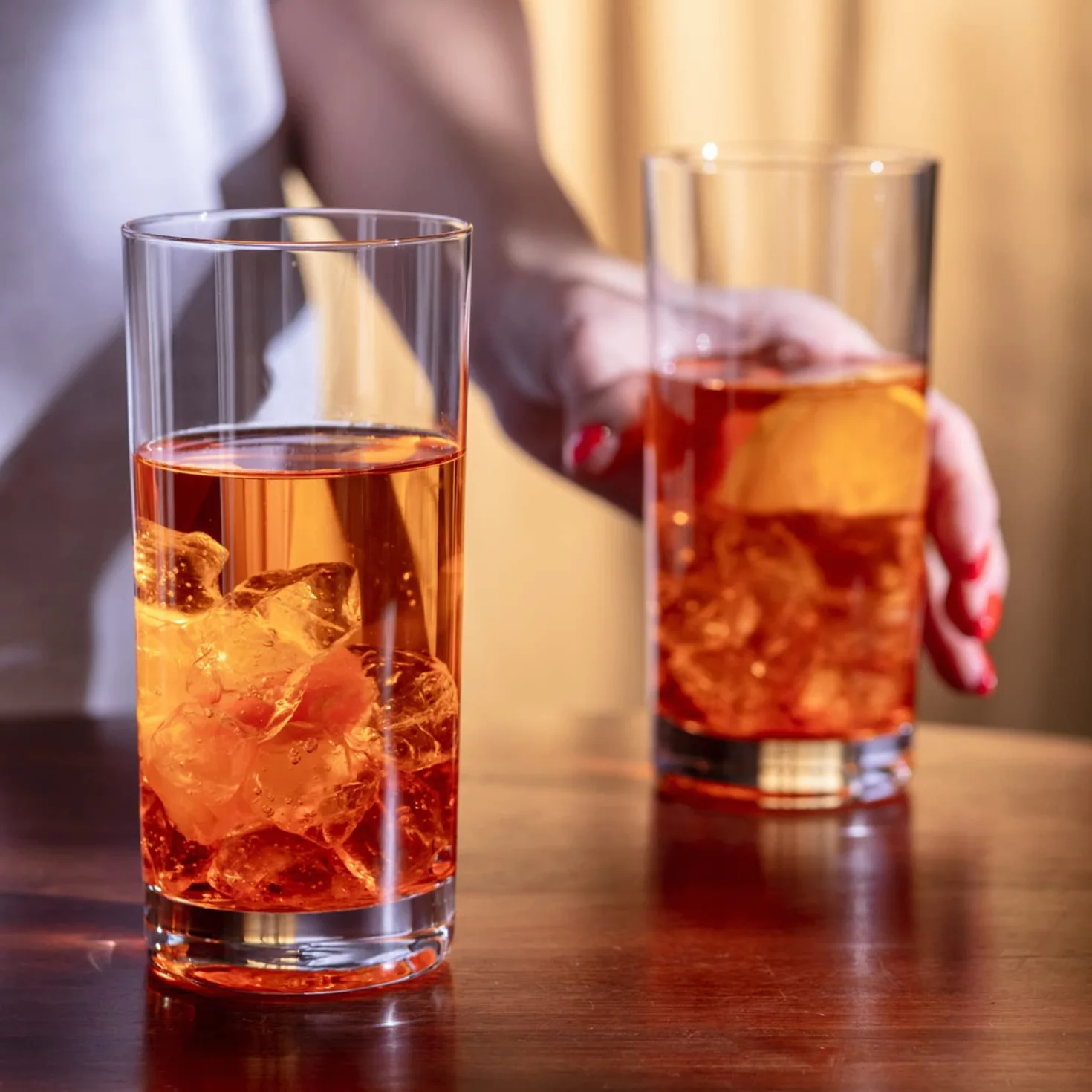 Krosno Blended Bicchieri Alti 350 ml Set da 6 – Bicchieri Long Drink in Cristallo Senza Piombo per Acqua, Succo, Cocktail e Bevande – Bicchieri Moderni Lavabili in Lavastoviglie
