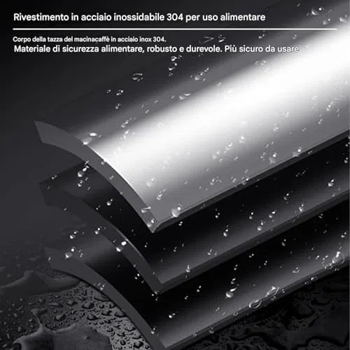 Macinacaffè Elettrico 300W in Acciaio Inox – Macina Spezie, Cereali, Pepe e Semi Multifunzione – Trituratore Rapido con Lame in Acciaio Inossidabile, Design Compatto per Cucina