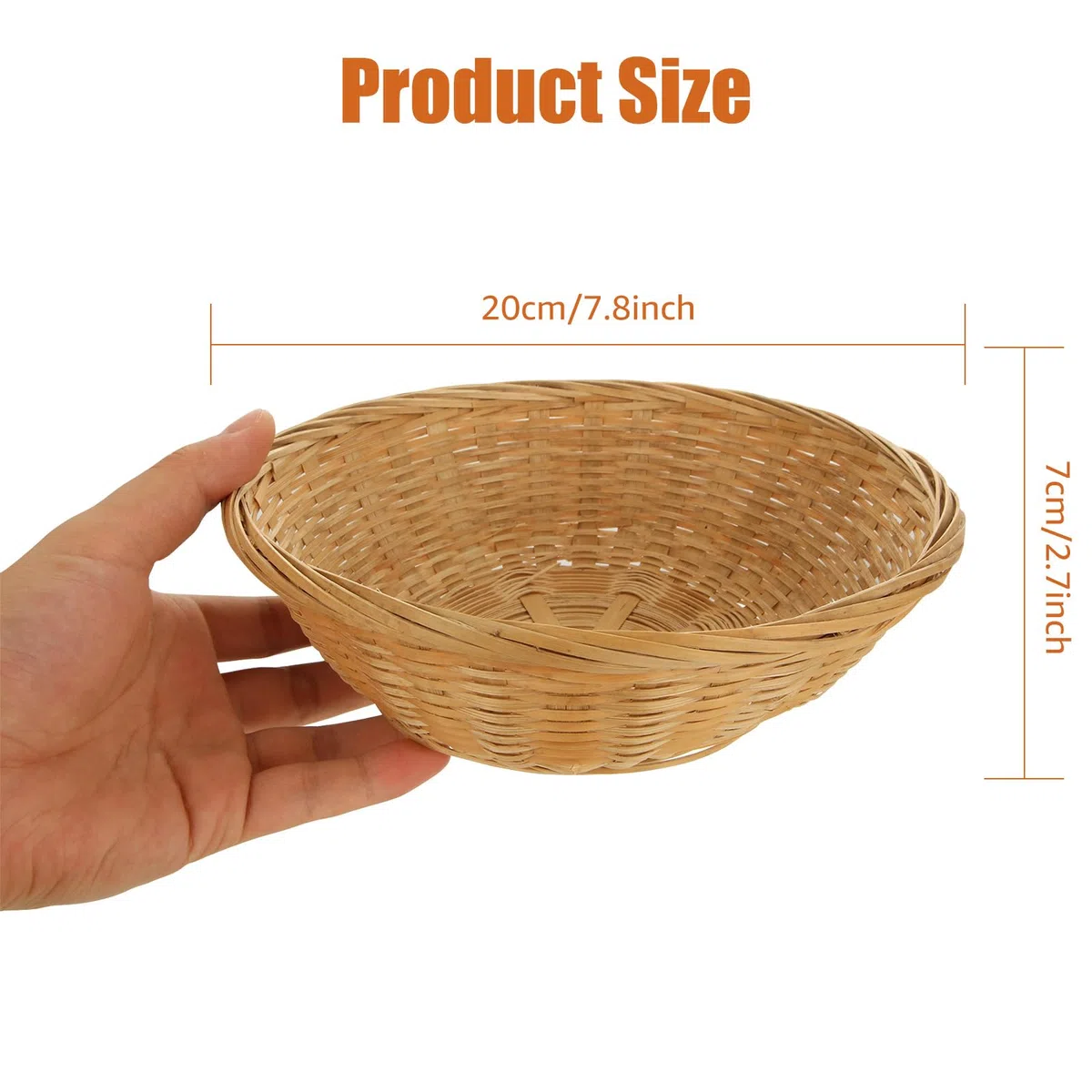 12 cestini per il pane in bambù per tavolo, 20 cm, rotondi intrecciati, robusti e atossici, cestini per pane da ristorante, vintage e impilabili, per tavoli da cucina, esposizione ristorante