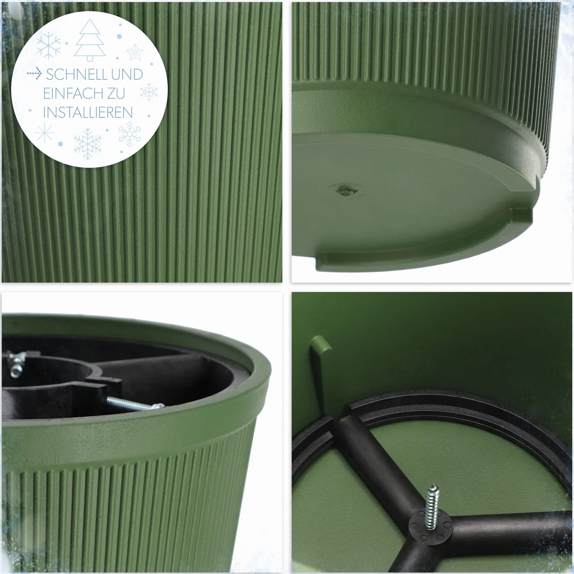 KADAX Supporto per Albero di Natale in Plastica Riciclata (Altezza Fino a 250 cm/Verde)