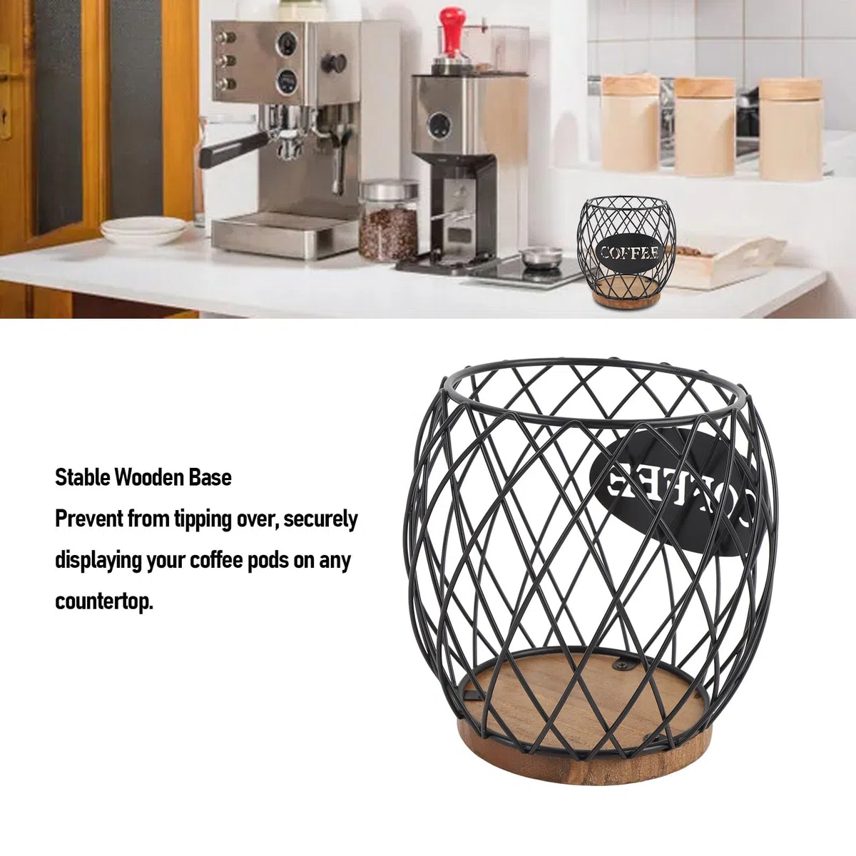 Buachois Porta Della Capsula Del Caffè, Cesto di Caffettiera,Gabbia per Capsula Bar,Portabicchieri da Banco per Banco per Barca per Caffè (BUACHOISKX1-11)