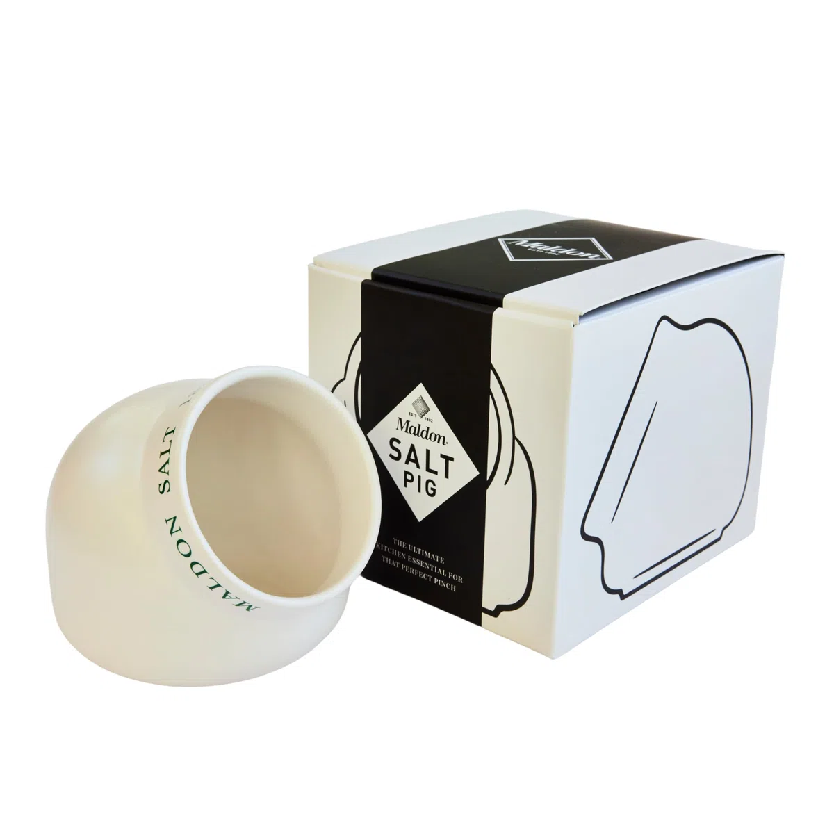 Maldon Sale – Salino in ceramica | Realizzato in ceramica di qualità con un design classico | Aggiunta perfetta alla cucina o alla sala da pranzo | Panna/Bianco sporco