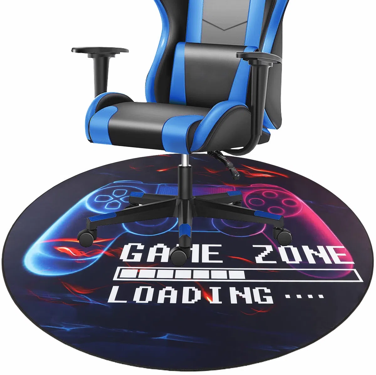 Capslpad Tappetino per sedia da gaming, per pavimenti in legno duro, antiscivolo, protezione per il pavimento, tappetino in gomma per sedia da gaming, decorazione per la casa e l'ufficio (rotondo, 120