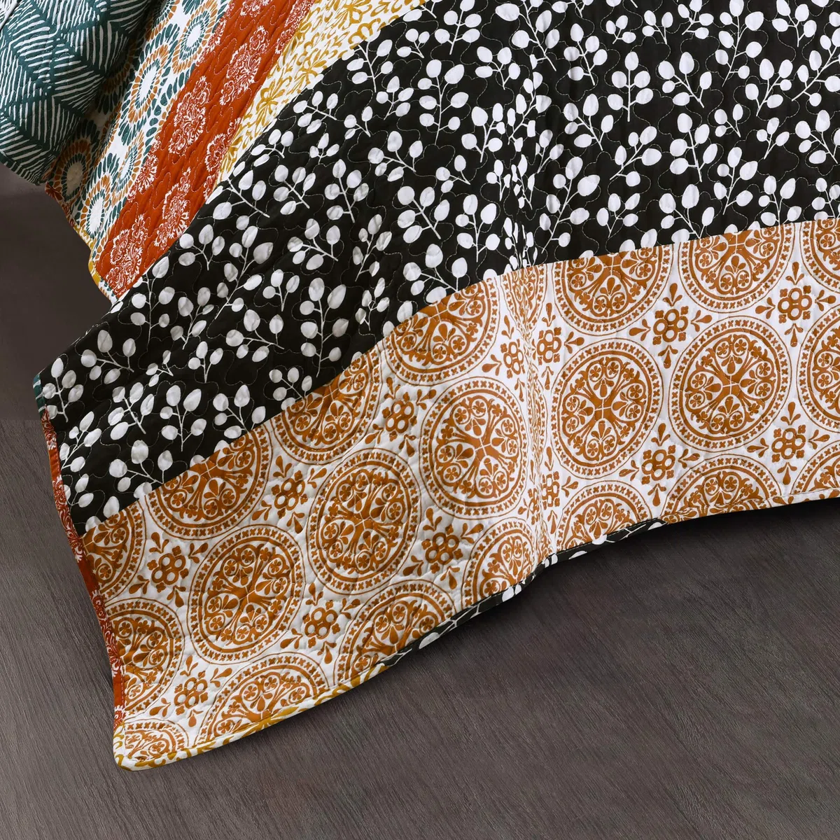Lush Decor Bohemian Stripe, Cotone, Turchese e Arancione, Full/Queen