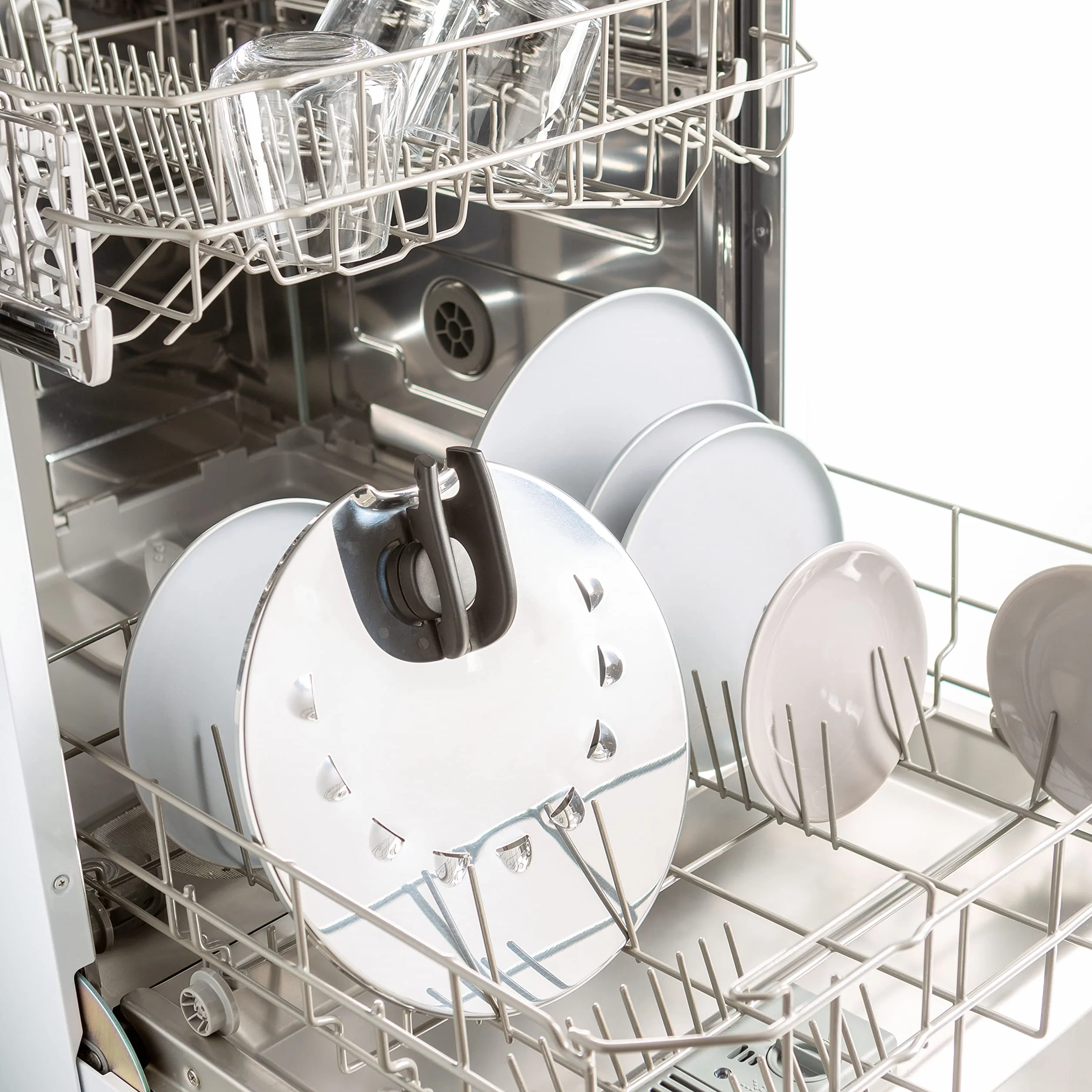 Tefa Ingenio L98298 - Multicoperchio in Acciaio Inox, 20-28 cm, Perfetto per scolare, Compatibile con pentole e padelle Ingenio, Lavabile in lavastoviglie, padelle e pentole, paraspruzzi in Acciaio