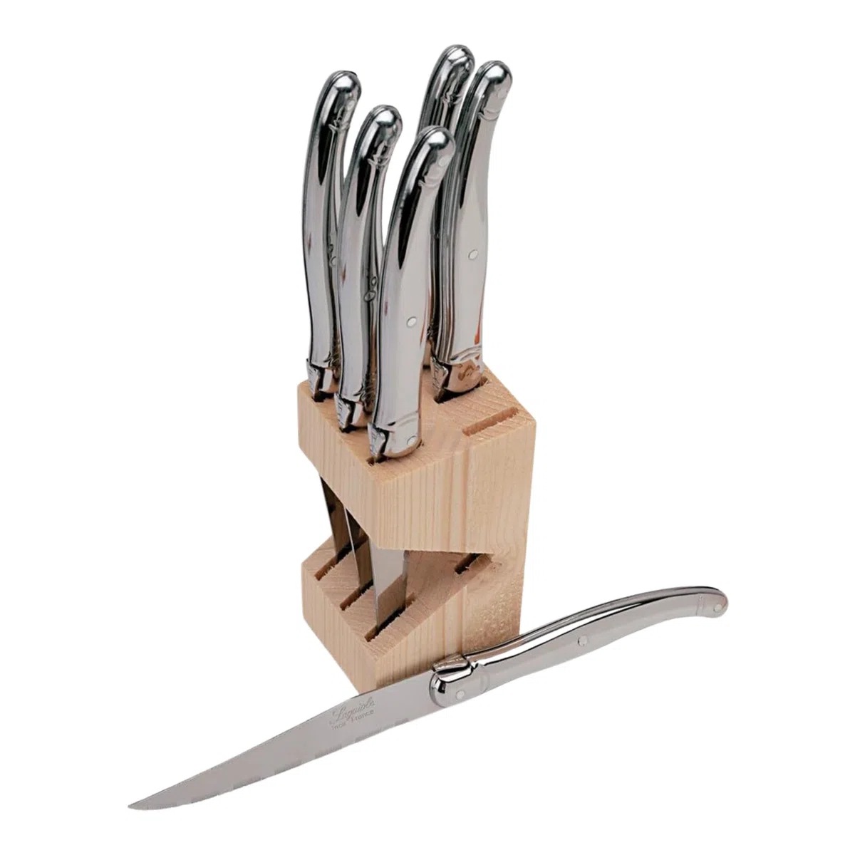 Laguiole Jean Dubost 16572, Set 6 coltelli da bistecca, inox