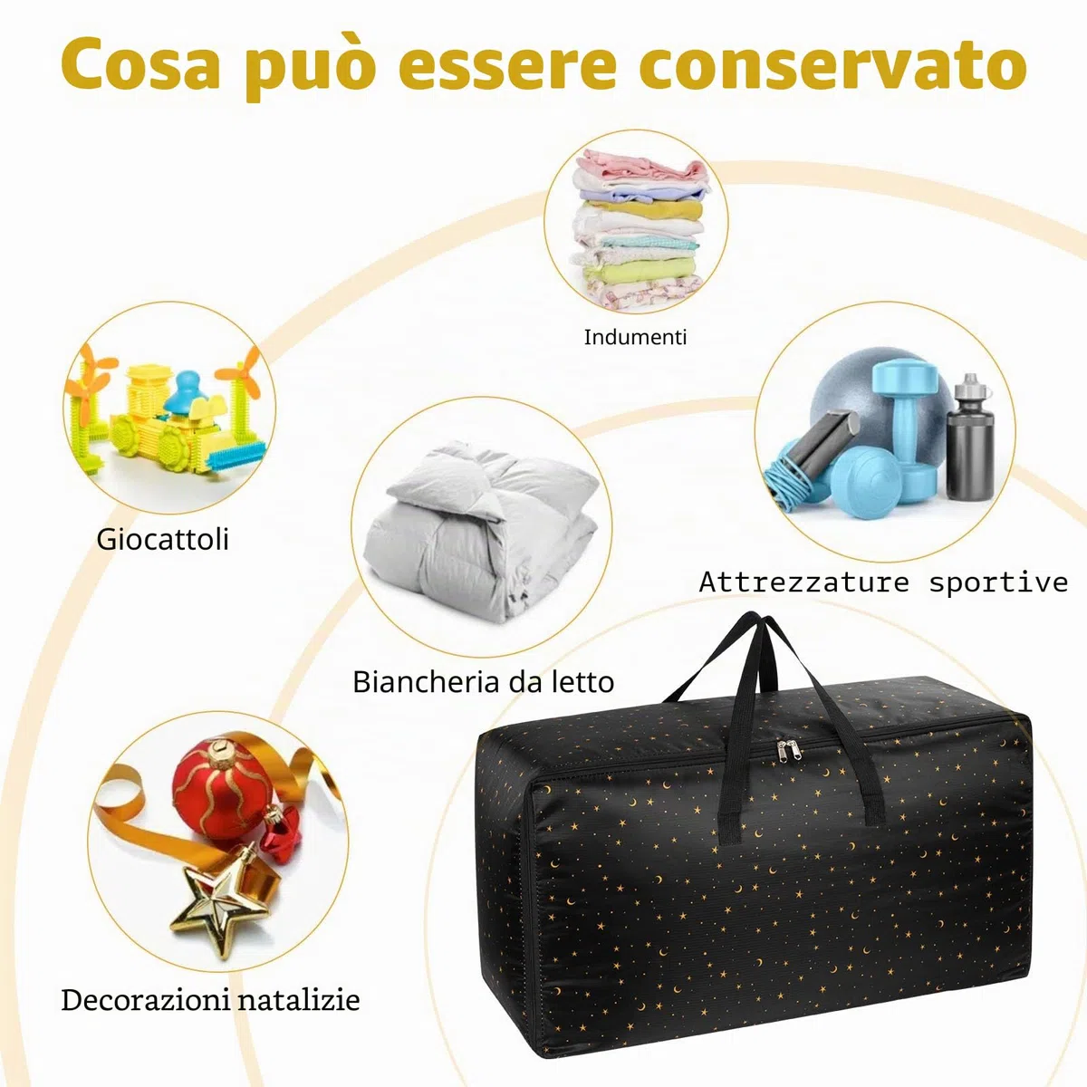Confezione da 4 grandi scatole per riporre oggetti con coperchi, Contenitori grandi e resistenti impermeabili per traslochi, borse per vestiti con cerniera per la casa, Borsa da lavanderia resistente