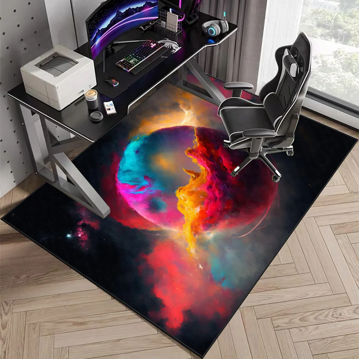 Tappetino Pavimenti per Parquet e Pavimenti Duri, Tappeto per Sedia Gaming, 80 x 100 cm Tappeto Sedia Ufficio, Protettivo Salvapavimento, Tappeto Sedia Gaming, Protezione per Moquette Multiuso