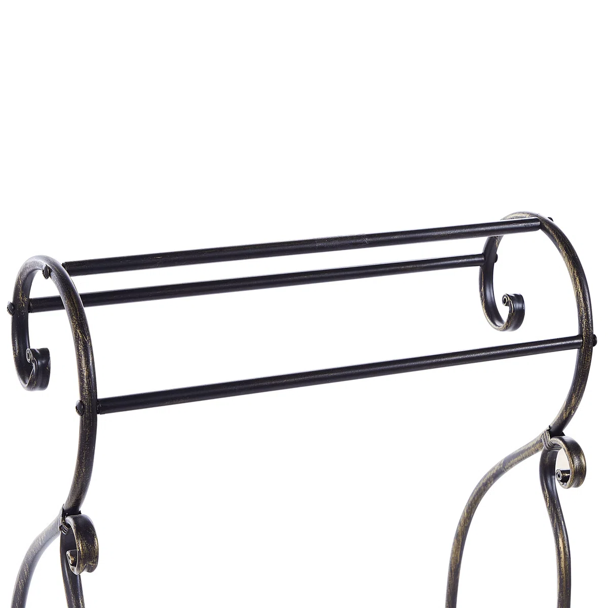 Porta asciugamani da bagno a 3 binari stile vintage nero