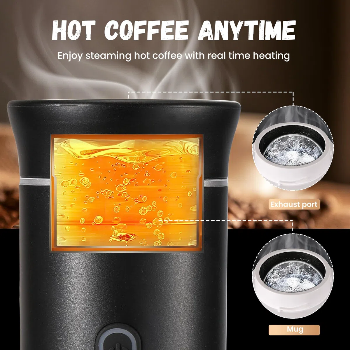 Macchina per Caffè Portatile Espresso, Riscaldamento Elettrico da Viaggio per 12V Auto e Campeggio, Capsule per Caffettiera
