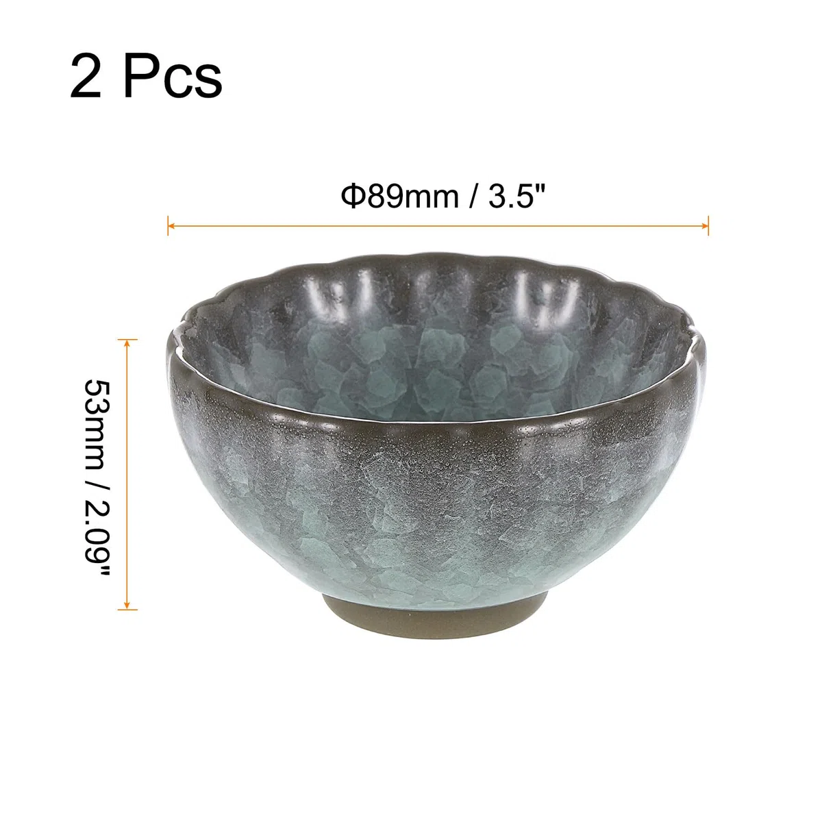 QUARKZMAN 2pz Ciotola Giapponese Matcha 4,23oz Set Tè Gong Fu Tradizionale in Ceramica Tazza Tè Mate Giapponese Senza Manico Porcellana Grande per Tè Matcha Caffè Bevande, Ciano