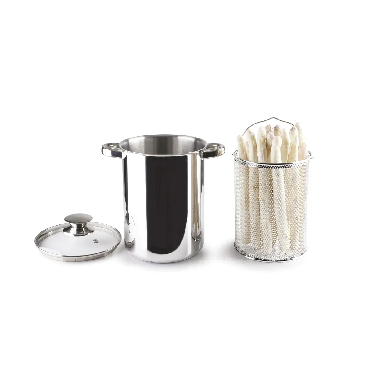 IBILI, Pentola alta per asparagi, 16 cm, acciaio inox, adatta all’induzione.