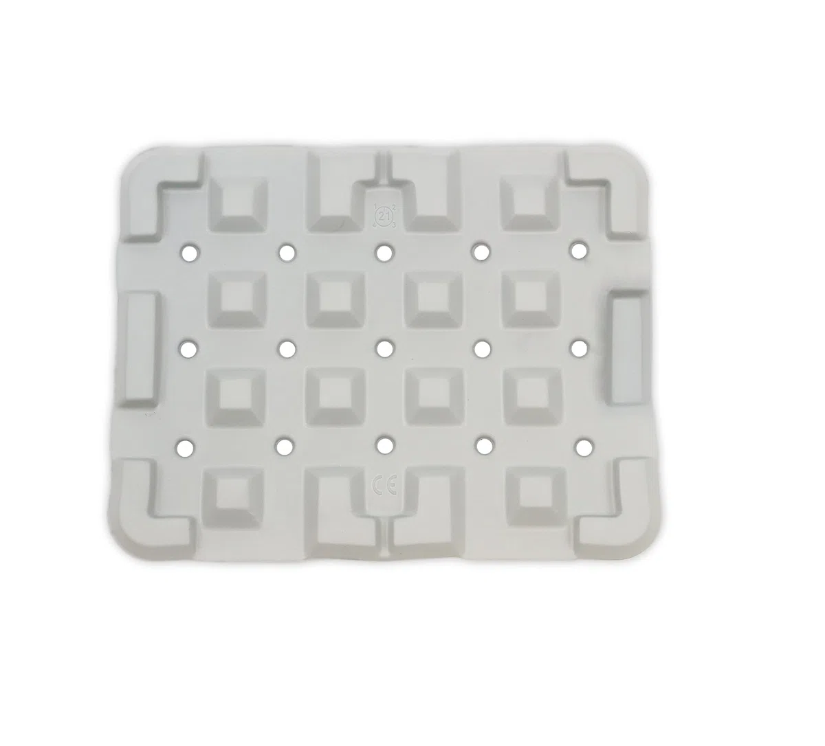 KMINA Cuscino Doccia per Seduta (35x27x3 cm), Cuscino Sedia Doccia Impermeabile, Schiuma Antiscivolo, Grigio – Prodotto in Europa