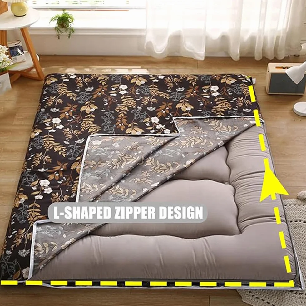A,120x190cm, Futon Materasso Copertura con Cerniera Regina/Re Japanese Floor Bed Cover Tappetino da Letto Pieghevole Futon Coprimaterasso Antipolvere Coprimaterasso Protettivo